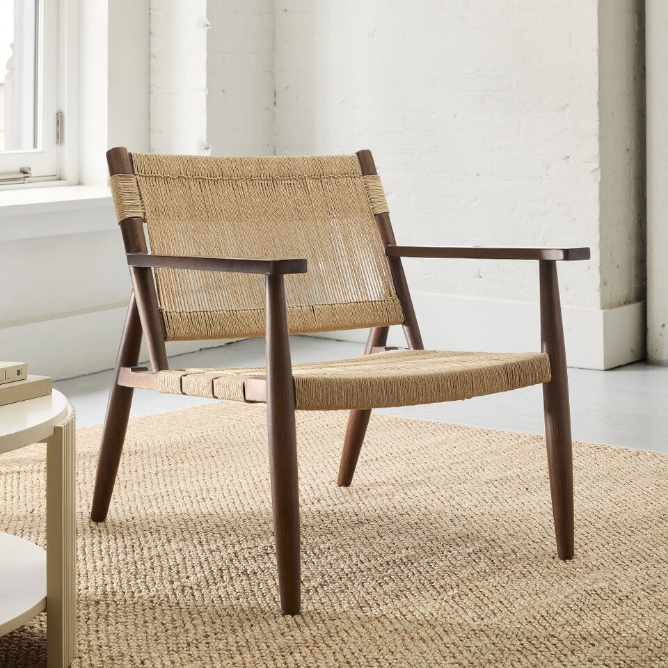 Morton Woven Show Wood Armchair